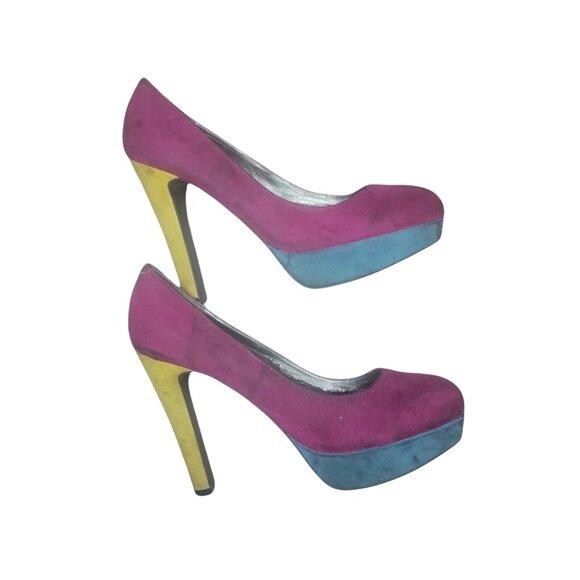 G by Guess "Ggverna3" Platform Pumps - Women's 10M - Multi-Color Faux Suede - Picture 2 of 9